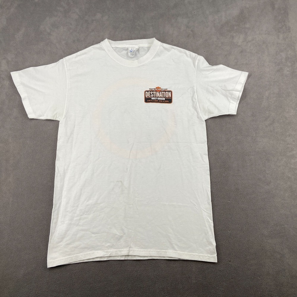 Y2K Harley Davidson Motorcycle T Shirt Sz Medium White Destination